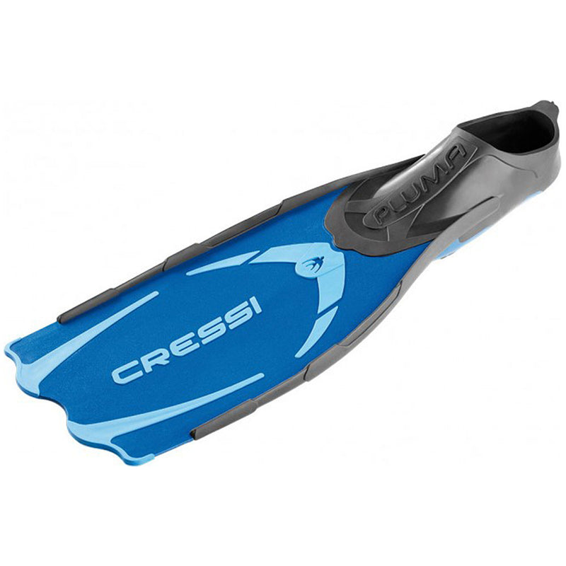 Used Cressi Pluma Full Foot Fins-Blue / Azure 9.5-10.5 men's, 10.5-11.5 women's - DIPNDIVE