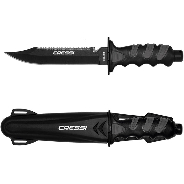 Open Box Cressi Giant Diving Knife - Black/Silver - DIPNDIVE