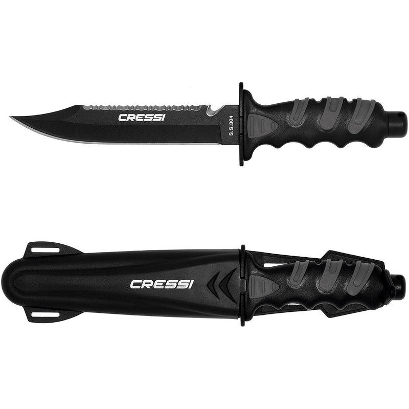 Open Box Cressi Giant Diving Knife - Black/Silver - DIPNDIVE