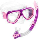 Used Cressi Junior Rocks Mask Fin Snorkel SET-Pink / Purple-SMMD - DIPNDIVE