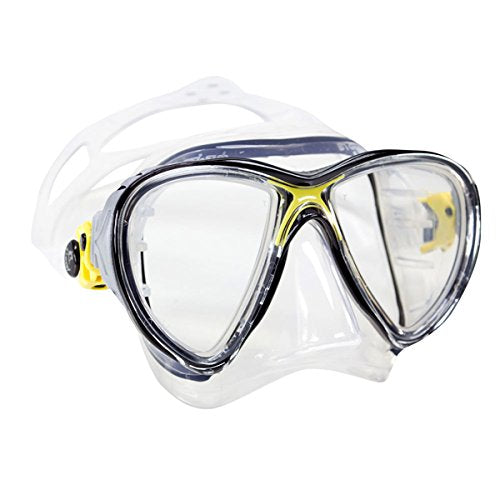 Used Cressi Big Eyes Evolution Adult Size Scuba Mask - Yellow / Clear - DIPNDIVE