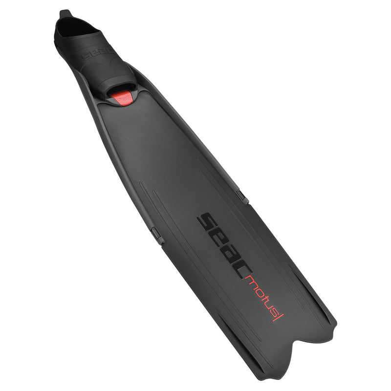 Used Seac Motus Long Free Diving Soft and Powerful Fins, Black, Size: EU:45-46, US:11-12 - DIPNDIVE