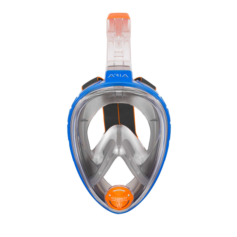 Used Ocean Reef Aria Classic Full Face Snorkel Mask - Blue / Clear, Size: Large/X-Large - DIPNDIVE