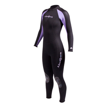 NeoSport 3/2mm Women’s Neoprene Backzip Jumpsuits-Black/Purple-8 - DIPNDIVE