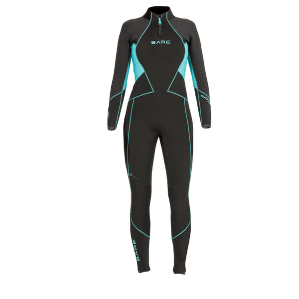 Open Box Bare 5mm Womens Evoke Full Wetsuit - 2021 - Aqua - 12 - DIPNDIVE