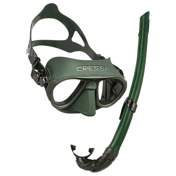 Open Box Cressi Calibro And Corsica Snorkel Combo - Green - DIPNDIVE