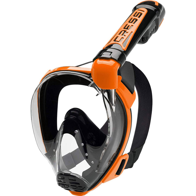 Used Cressi Duke Dry Full Face Mask-Black / Orange Medium / Large - DIPNDIVE