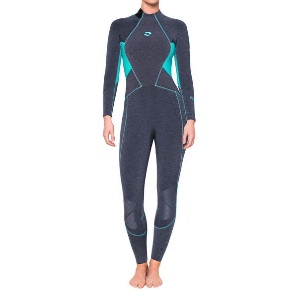 Open Box Bare 7 mm Women's Evoke Full Wetsuit, Aqua, Size: 2 - DIPNDIVE