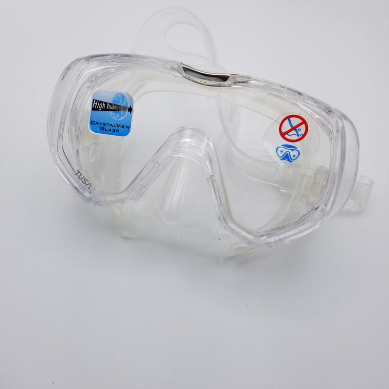 Used Tusa M-3001 Freedom Tri-Quest Dive Mask-Translucent - DIPNDIVE
