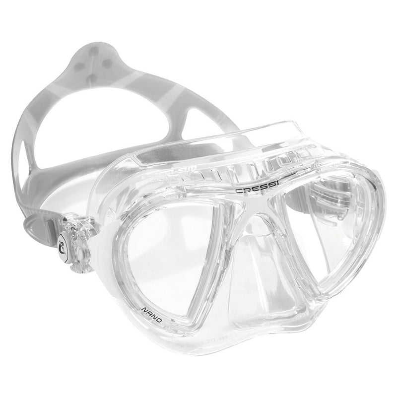 Used Cressi Nano Scuba Dive Mask - Clear / White - DIPNDIVE