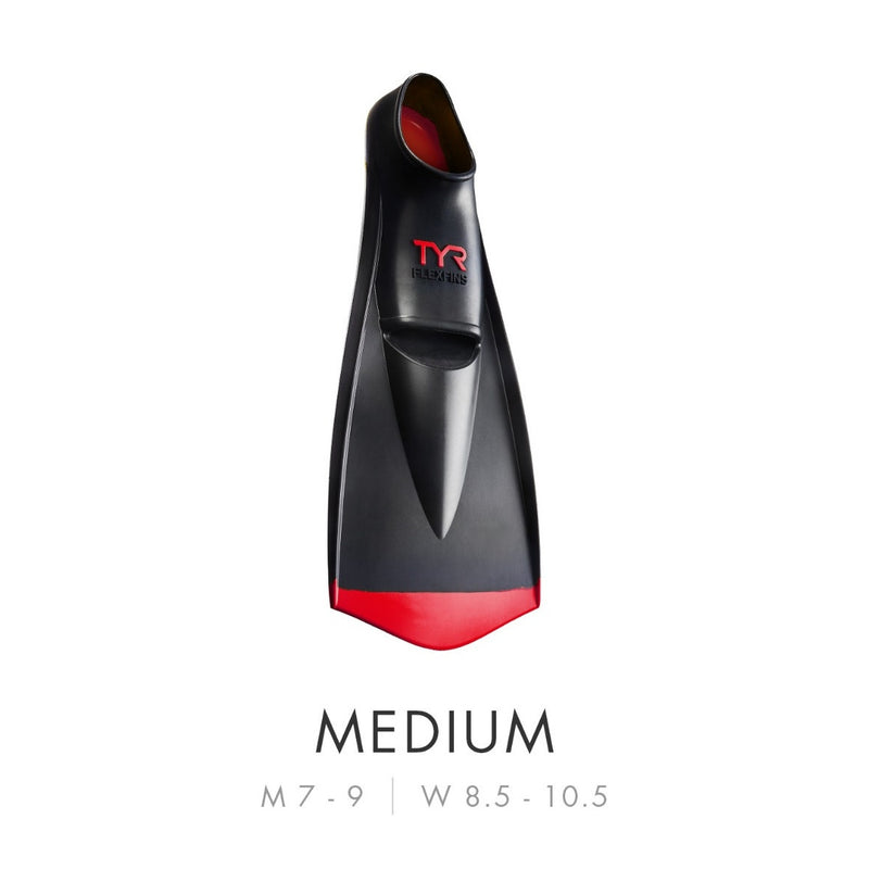 Used TYR Flex Fins 2.0 - Red, Size: Medium (Men’s Shoe 7-9 , Women’s 8.5-10.5) - DIPNDIVE