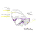 Used Cressi Mini Bonete Pro Dry Set Children, Lilac / White, Size: Large/X-Large - DIPNDIVE