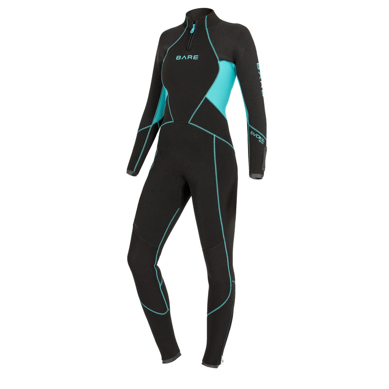 Used Bare 5mm Womens Evoke Full Wetsuit - 2021 - Aqua - 08 - DIPNDIVE