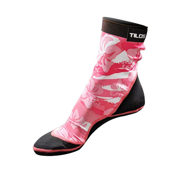 Open Box Tilos 2.5mm Sport Skin Socks - Coral Flower, Size: S - Size 6-7 - DIPNDIVE