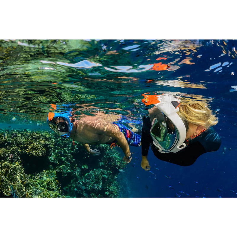 Open Box Ocean Reef ARIA QR+ Full Face Snorkeling Mask, White, Size: Small/Medium - DIPNDIVE