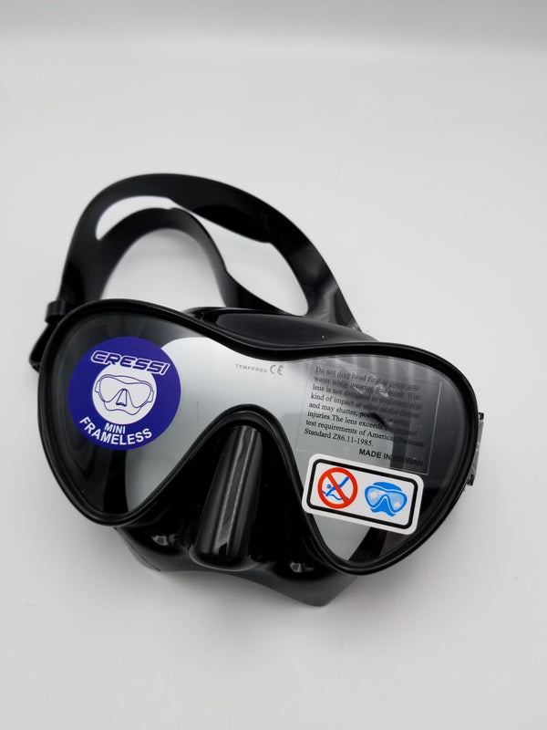 Used Cressi Mini Frameless Dive Mask - Black - DIPNDIVE