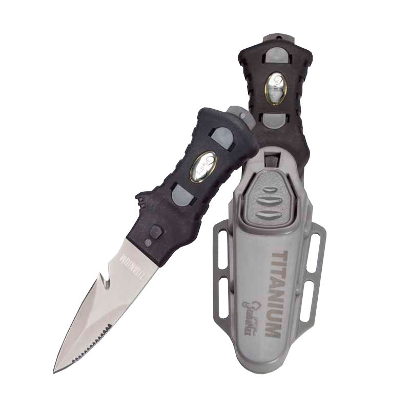 Scuba Max KN-110TI Titanium Pointed Tip Scuba Knife - DIPNDIVE