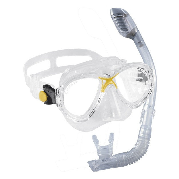 Cressi Sub Marea Jr. Mask and Dry Small Size Snorkel Combo - DIPNDIVE